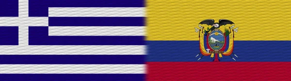 Ecuador Greece Fabric Texture Flag Illustration — стокове фото