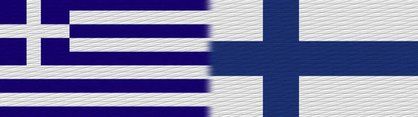 Finlandia Grecia Tessuto Texture Flag Illustrazione — Foto Stock