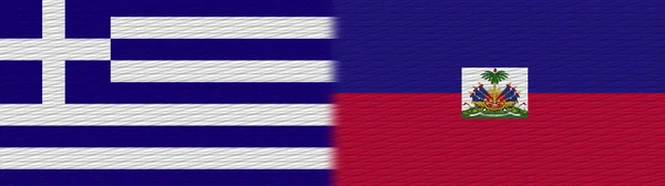 Haiti Greece Fabric Texture Flag Illustration — стокове фото