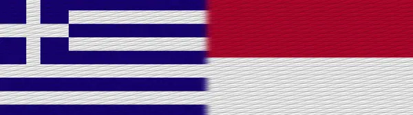 Indonesië Griekenland Fabric Texture Flag Illustratie — Stockfoto