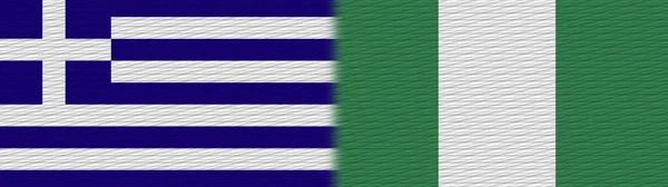 Nigérie Řecko Fabric Texture Flag Illustration — Stock fotografie