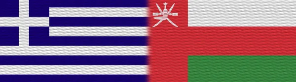 Oman Greece Fabric Texture Flag Illustration — стокове фото