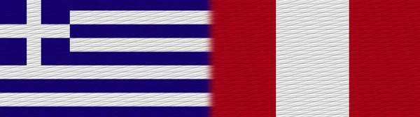 Peru Greece Fabric Texture Flag Illustration — Stock Photo, Image