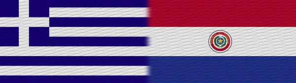 Paraguay Řecko Fabric Texture Flag Illustration — Stock fotografie