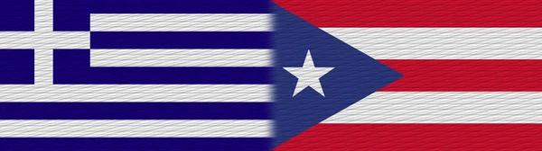 Puerto Rico Greece Fabric Texture Flag Illustration — 스톡 사진