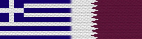 Katar Řecko Fabric Texture Flag Illustration — Stock fotografie
