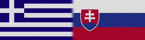 Slowakije Griekenland Fabric Texture Flag Illustratie — Stockfoto