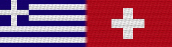 Svizzera Grecia Tessuto Texture Flag Illustrazione — Foto Stock