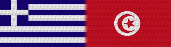 Тунис Греция Ткань Текстура Флаг Иллюстрация — стоковое фото