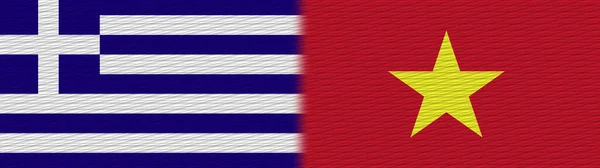 Vietnam Grecia Tessuto Texture Bandiera Illustrazione — Foto Stock