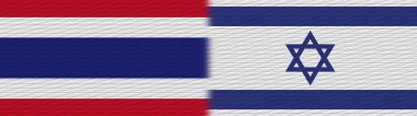 İsrail ve Tayland Tayland Kumaş Doku Bayrağı 3D Görüntü