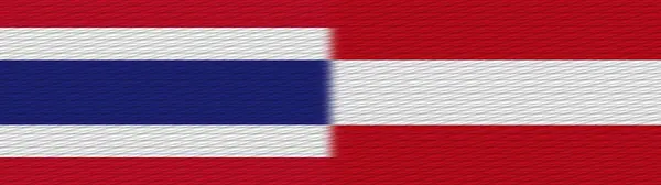 Austria Tailandia Textura Tela Tailandesa Bandera Ilustración — Foto de Stock