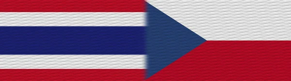 Česká Republika Thajsko Thai Fabric Texture Flag Illustration — Stock fotografie