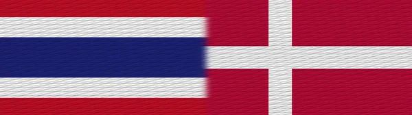 Dánsko Thajsko Thajské Textilní Textury Vlajka Ilustrace — Stock fotografie