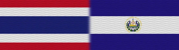 Salvador Tailândia Thai Fabric Texture Flag Ilustração — Fotografia de Stock