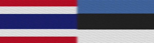 Estónia Tailândia Tailandês Tecido Textura Bandeira Ilustração — Fotografia de Stock