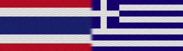 Grecia Tailandia Textura Tela Tailandesa Bandera Ilustración — Foto de Stock