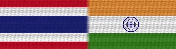 India Thaiföld Thai Szövet Textúra Zászló Illusztráció — Stock Fotó