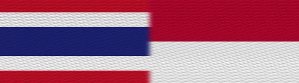 Indonésia Tailândia Tailandês Tecido Textura Bandeira Ilustração — Fotografia de Stock