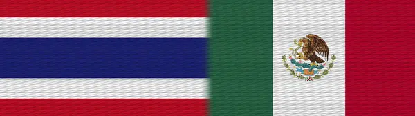 墨西哥和泰国泰国泰国面料国旗3D画图 — 图库照片