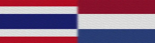 Holanda Tailândia Tailandês Tecido Textura Bandeira Ilustração — Fotografia de Stock