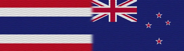 Yeni Zelanda Tayland Kumaş Doku Bayrağı Görüntü — Stok fotoğraf