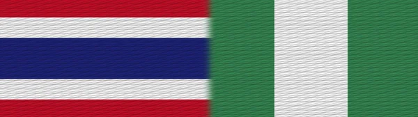 Nigéria Tailândia Tailandês Tecido Textura Bandeira Ilustração — Fotografia de Stock