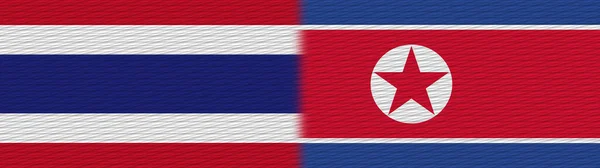 Bandera Textura Tela Tailandesa Corea Del Norte Tailandia Ilustración —  Fotos de Stock