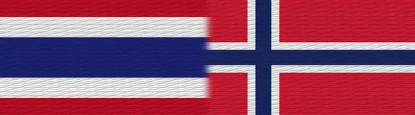 Norvegia Thailandia Thai Tessuto Texture Flag Illustrazione — Foto Stock