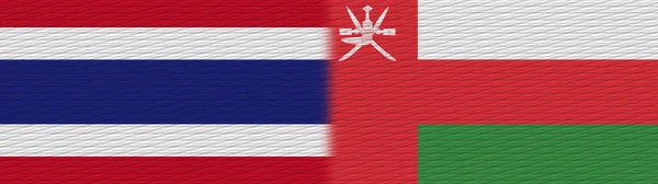 阿曼和泰国泰国泰国面料国旗3D画图 — 图库照片