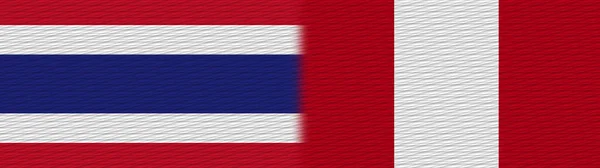Peru Tailândia Tailandês Tecido Textura Bandeira Ilustração — Fotografia de Stock