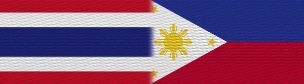 Filipinas Tailandia Textura Tela Tailandesa Bandera Ilustración —  Fotos de Stock