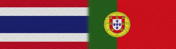 Portugal Thailand Thai Fabric Texture Flag Illustration — стокове фото
