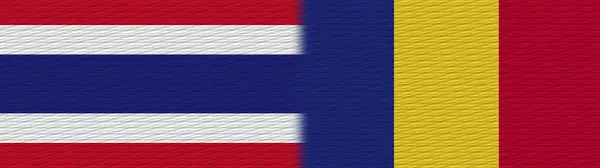 Romania Thailandia Thai Tessuto Texture Flag Illustrazione — Foto Stock