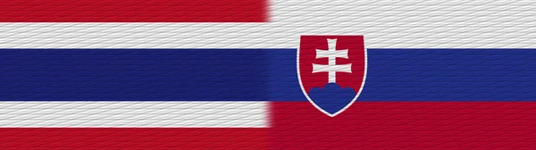 Slowakije Thailand Thaise Stof Textuur Vlag Illustratie — Stockfoto