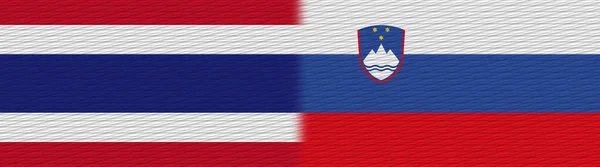 Eslovenia Tailandia Textura Tela Tailandesa Bandera Ilustración —  Fotos de Stock
