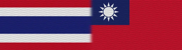 Tayvan Tayland Kumaş Kumaş Bayrağı Görüntü — Stok fotoğraf
