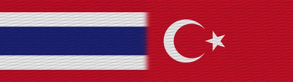 Turecko Thajsko Thajské Textilní Textury Vlajka Ilustrace — Stock fotografie
