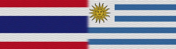 Uruguay Thailand Thaise Stof Textuur Vlag Illustratie — Stockfoto