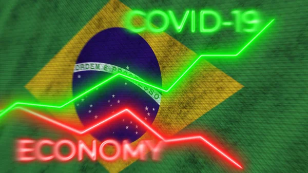 Bandeira Vietnã Covid Coronavirus Economia Neon Títulos Ilustração — Fotografia de Stock