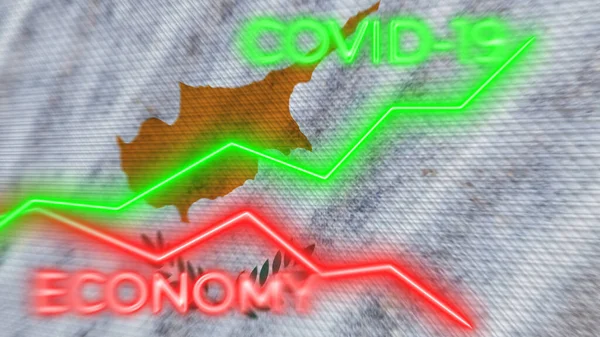 Вьетнамский Флаг Covid Coronavirus Economy Illustration — стоковое фото