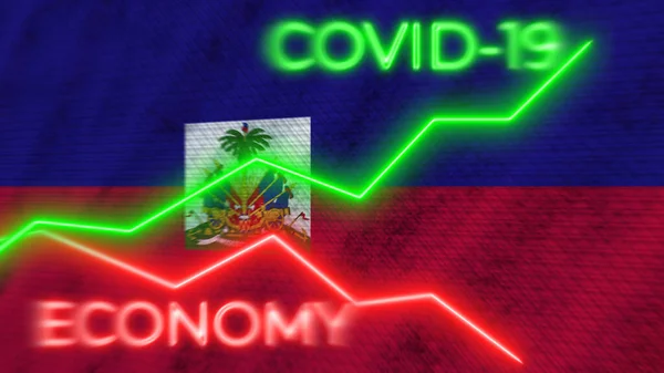 Vietnam Flag Covid Coronavirus Economy Neon Titles Illustration — Stock Photo, Image