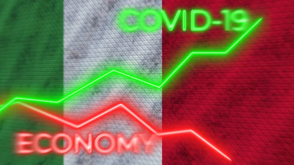 Vietnam Bandiera Covid Coronavirus Economy Neon Titoli Illustrazione — Foto Stock