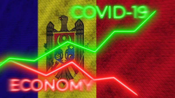 Vietnam Flag Covid Coronavirus Economy Neon Titles Illustration — Stock Photo, Image