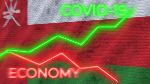 Вьетнамский Флаг Covid Coronavirus Economy Illustration — стоковое фото
