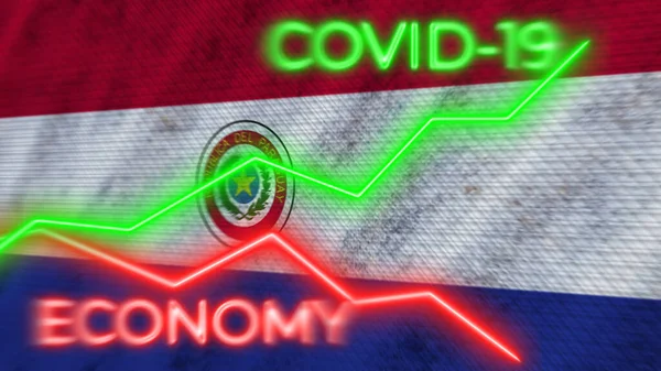 Flaga Wietnamu Covid Koronawirus Gospodarka Neon Tytuły Ilustracja — Zdjęcie stockowe