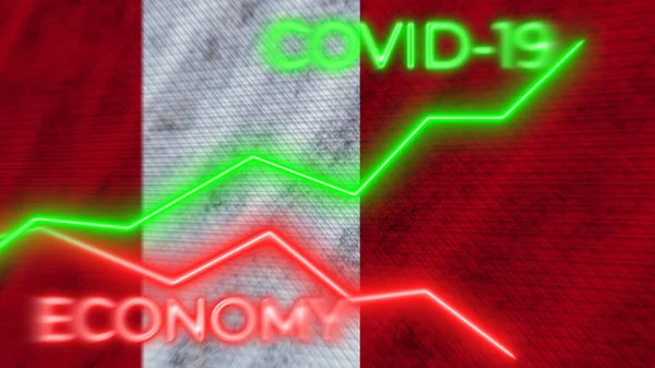 Vietnam Flag Covid Coronavirus Economy Neon Titles Illustration — Stock Photo, Image