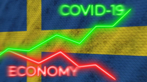 Vietnam Bayrağı Covid Coronavirus Ekonomi Başlıkları Görüntü — Stok fotoğraf