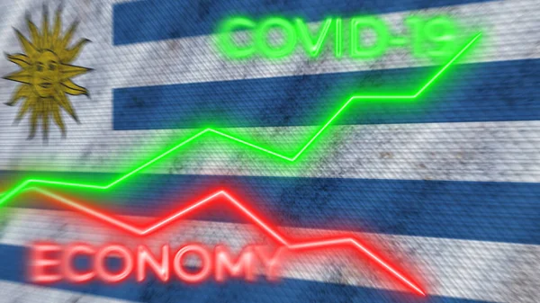 Vietnam Flag Covid Coronavirus Economy Neon Titles Illustration — Stock Photo, Image