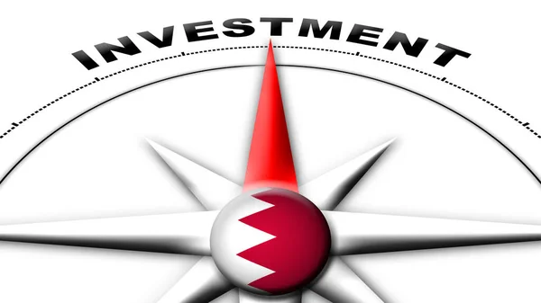 Bahrain Globe Sfär Flagga Och Kompass Begreppet Investering Titlar Illustration — Stockfoto